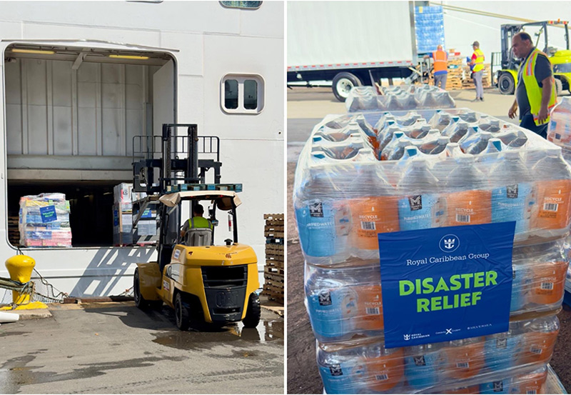Royal Caribbean-schip vaart naar Jamaica met hulpgoederen