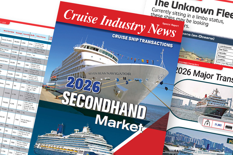 Cruise Industry News publiceert rapport over tweedehandsmarkt cruiseschepen 2026